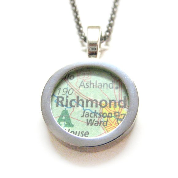 Kiola Designs Jewelry Richmond Virginia Map Pendant Necklace Poshmark